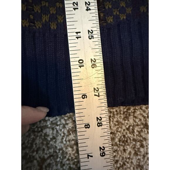 Vintage Ashley Knit Men's Sweater Size L USA Blue Purple Navy Crew Neck - Picture 5 of 7